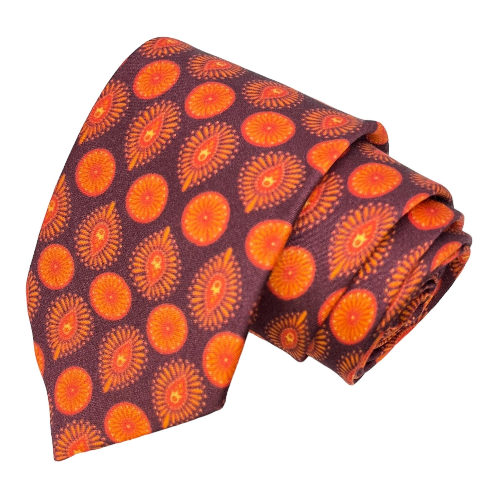 Orange Classic Jacquard Printed Silk Tie Business Fashionable Wool Bow Tie Woven Style with Jacquard Pattern