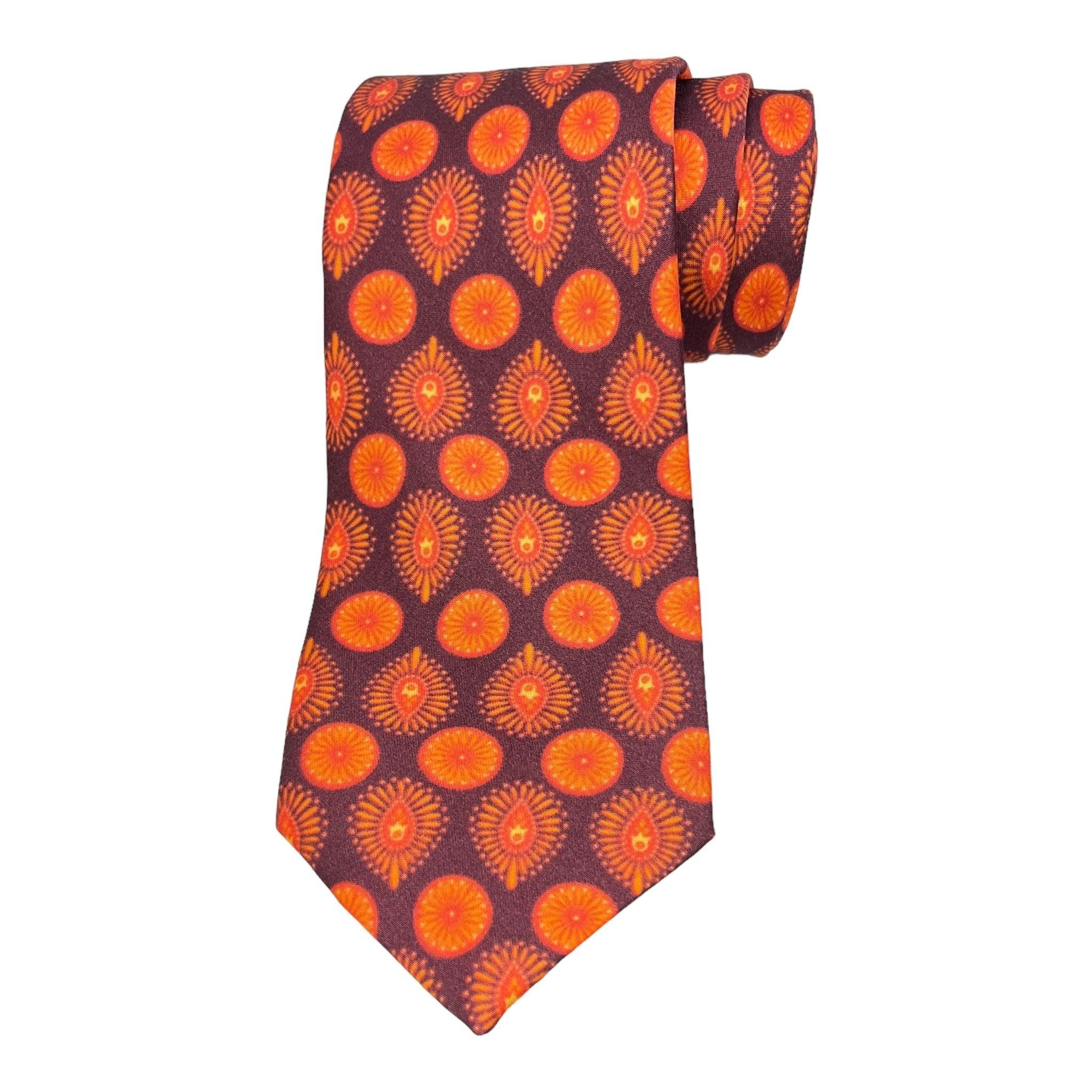 Orange Classic Jacquard Printed Silk Tie Business Fashionable Wool Bow Tie Woven Style with Jacquard Pattern