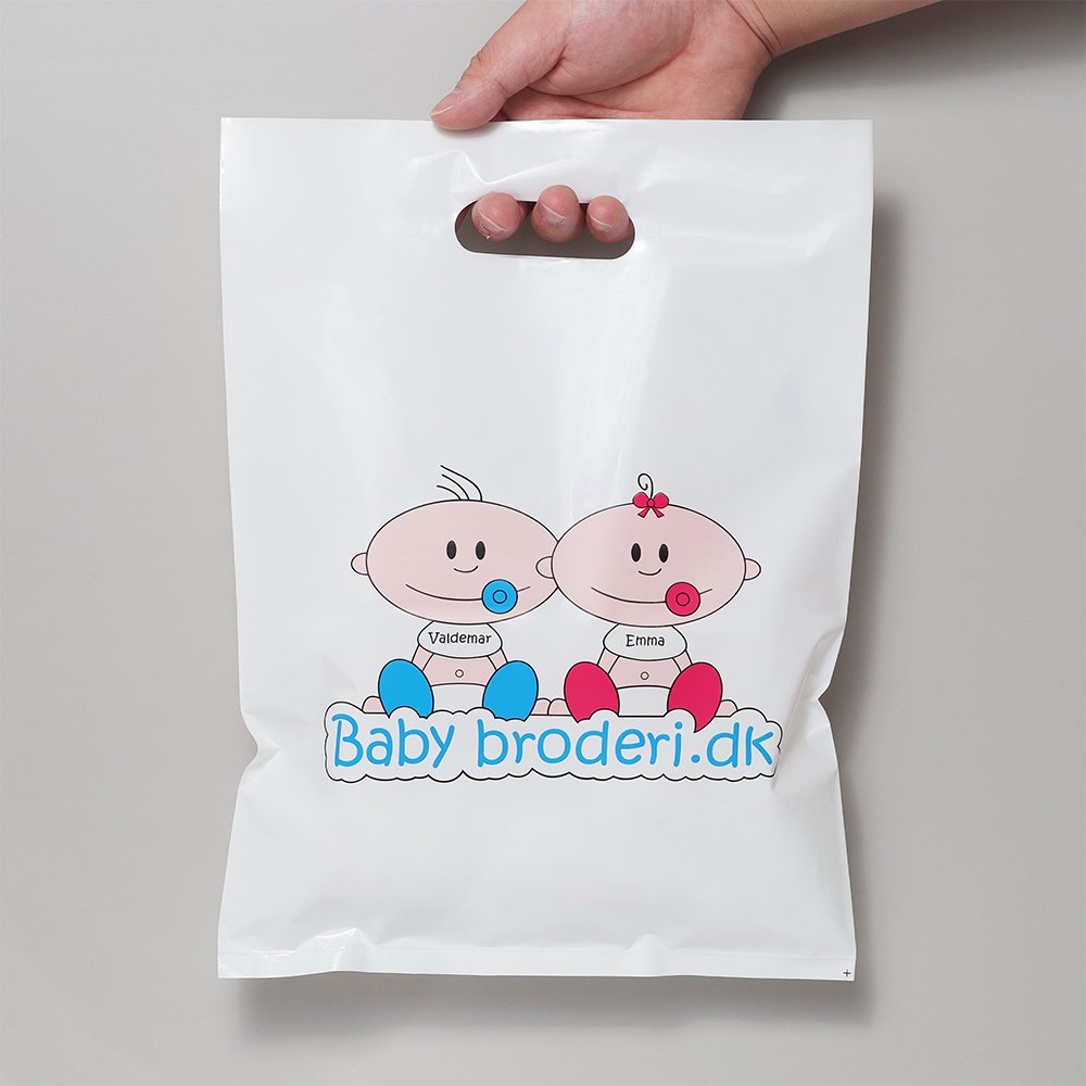 Custom Waterproof LDPE Shopping Bag Die Cut Handle Plastic Bags with Gusset for Shoes/Clothes Packaging and Wallet Storage