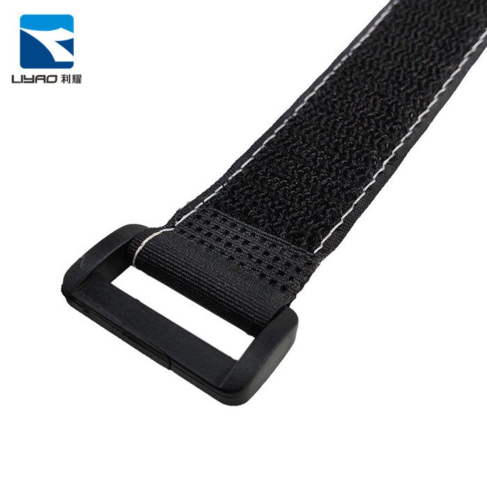 Customized Multipurpose Adjustable Reusable Sticky Anti-static Hook and Loop Strap with Plastic Buckle Wire Management