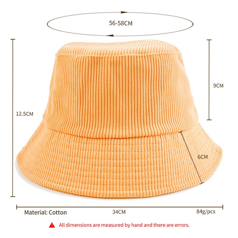 Wholesale Designer Blue White Plain Corduroy Running Bulk Multi Color Custom Embroidered Logo Bucket Hat Red courdoroy hat