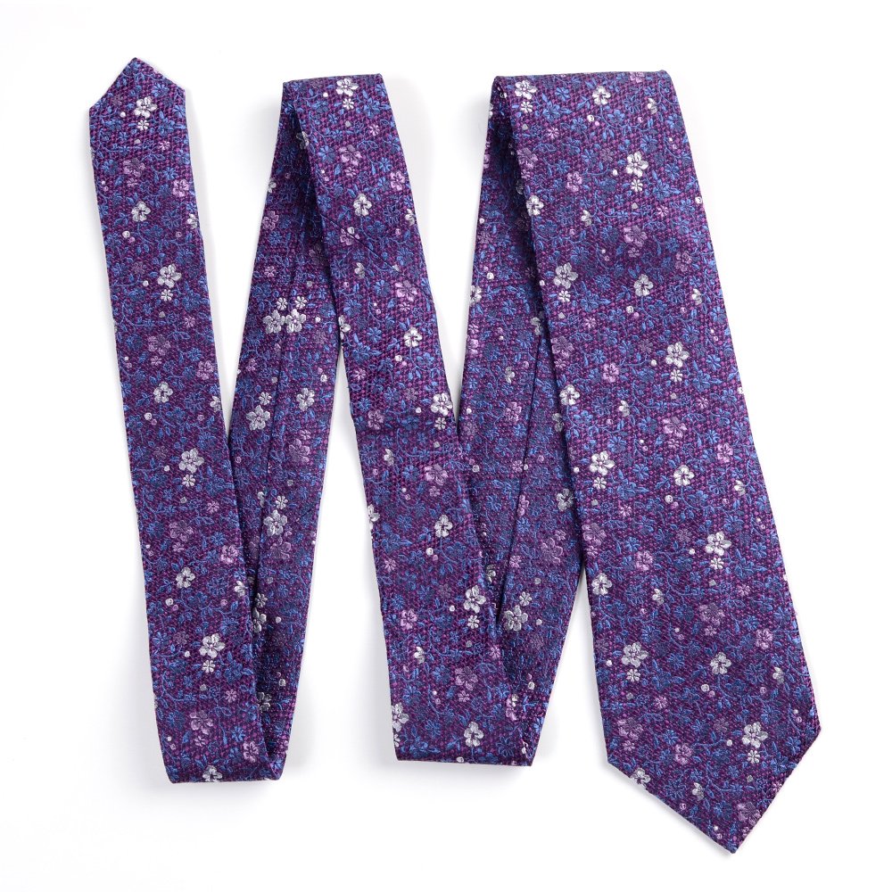 Hamocigia Handmade Men Custom Luxury Design Logo Tipping Flower Floral Silk Ties