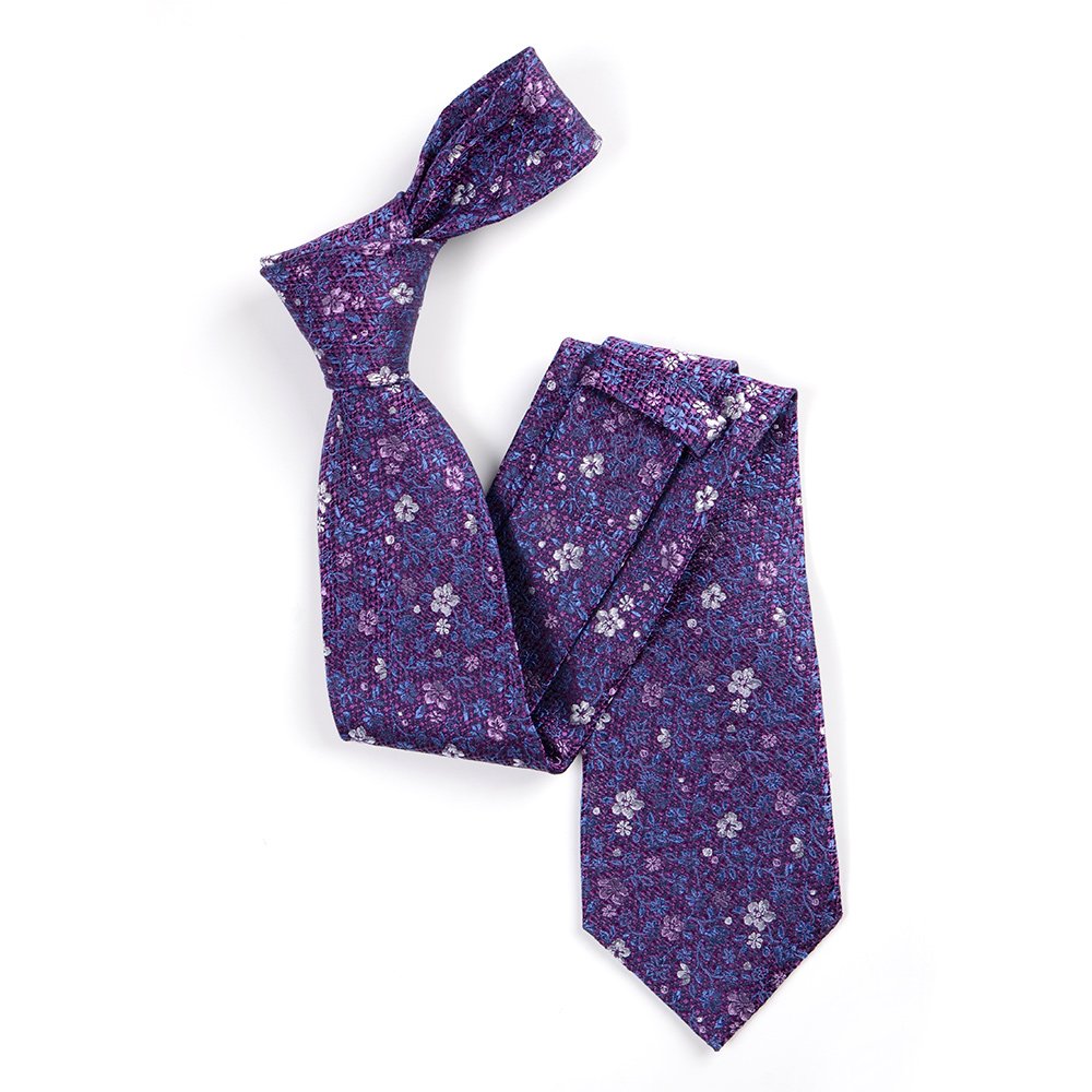 Hamocigia Handmade Men Custom Luxury Design Logo Tipping Flower Floral Silk Ties