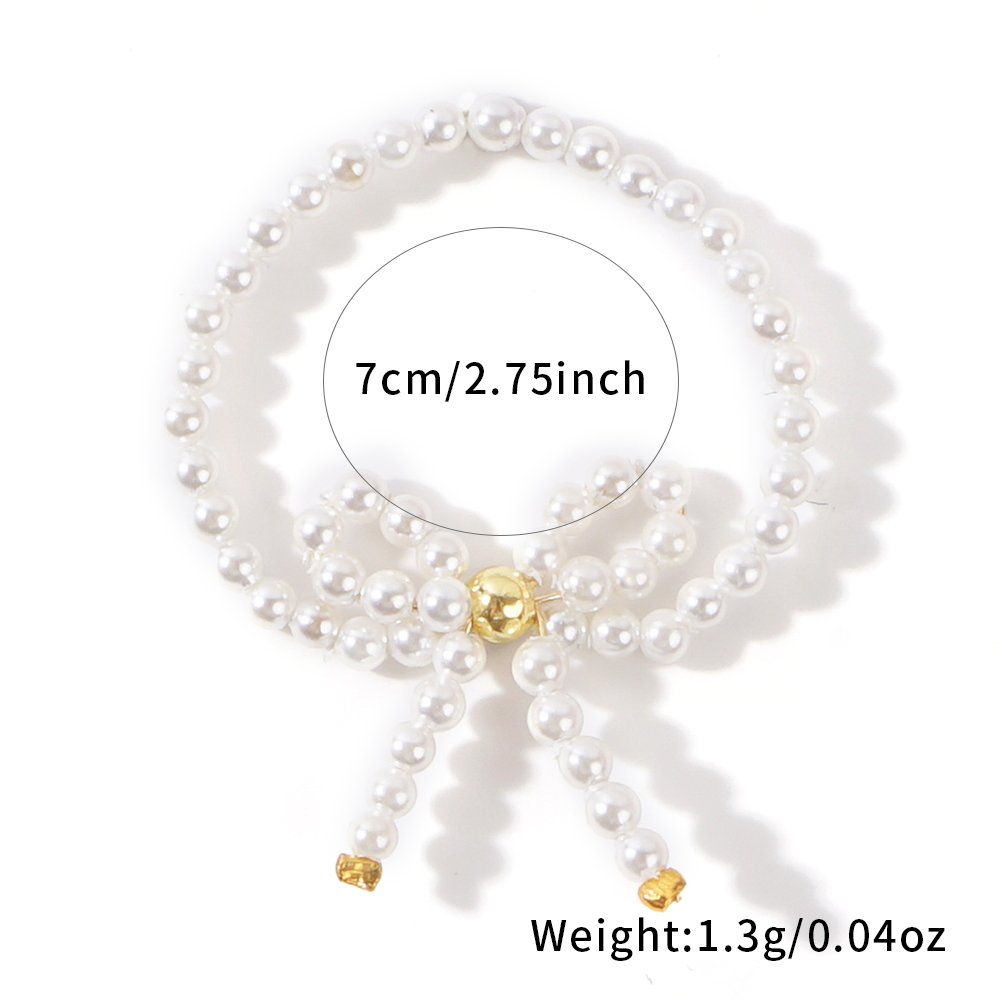 Go2boho Summer Beach New Gorgeous Imitation Pearls Fashion Jewelry Design Bow Ties Beaded Rings for Women Anniversary Gifts