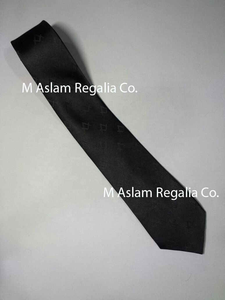 White Triangle Masonic Chapter Red Silk Neck tie and Soft hat
