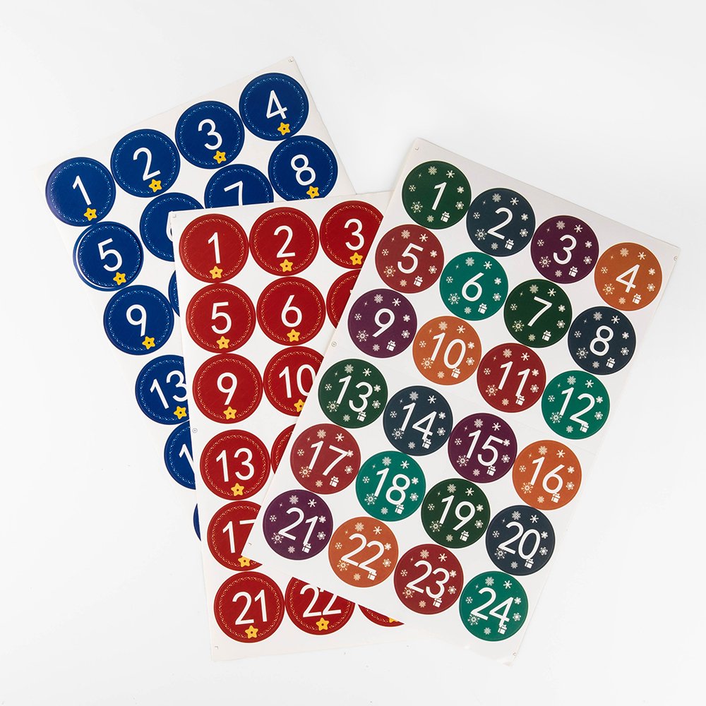Customized Factory Wholesale Christmas Vinyi Round Stickers 14cm Windows Stickers Sheet Label