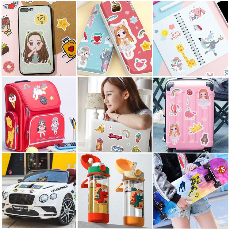 Customized Factory Wholesale Christmas Vinyi Round Stickers 14cm Windows Stickers Sheet Label