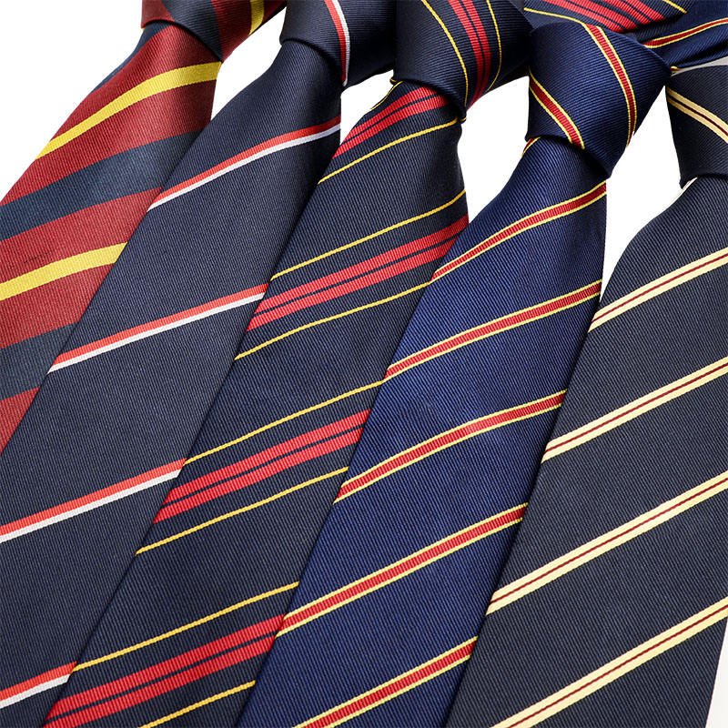 Wholesale High Quality New Design Mens Classic Handmade Tie Luxury Stripe Pattern 100% Silk Jacquard Necktie For Business Men