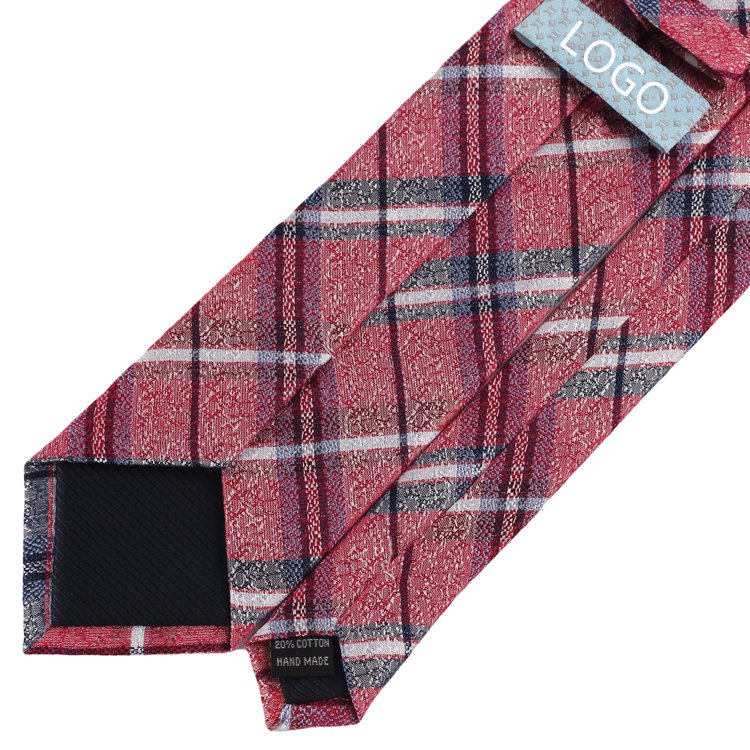 Manufacture Custom Woven Jacquard Silk High Quality Red And Green Plaid Tie Suit Accessories Fashion Pure Silk Neckties For Mens