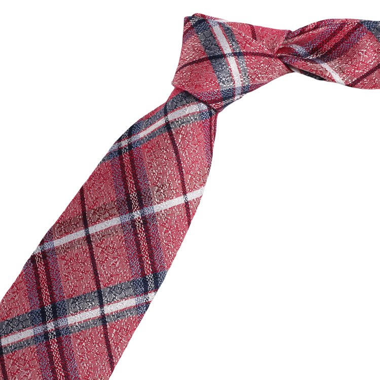 Manufacture Custom Woven Jacquard Silk High Quality Red And Green Plaid Tie Suit Accessories Fashion Pure Silk Neckties For Mens