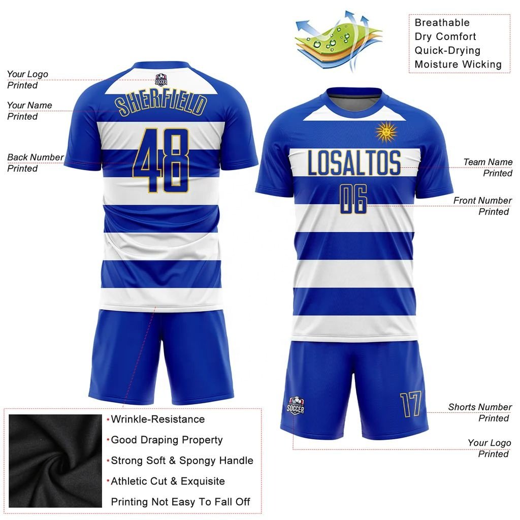 Luson Latest 100% Polyester Soccer Jerseys Best Quality Cheap Wholesale Football Shirt Club Team Suit Football Jersey
