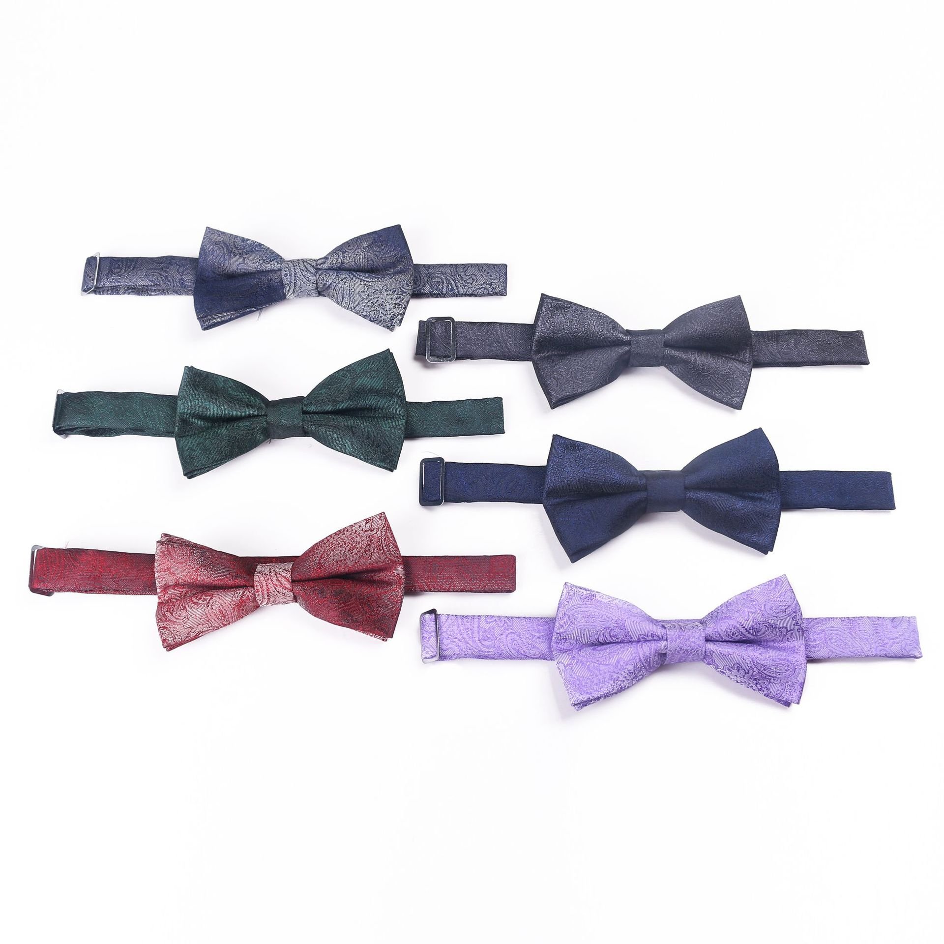 New design fashion gradient color Paisley men's polyester bow tie for wedding groom