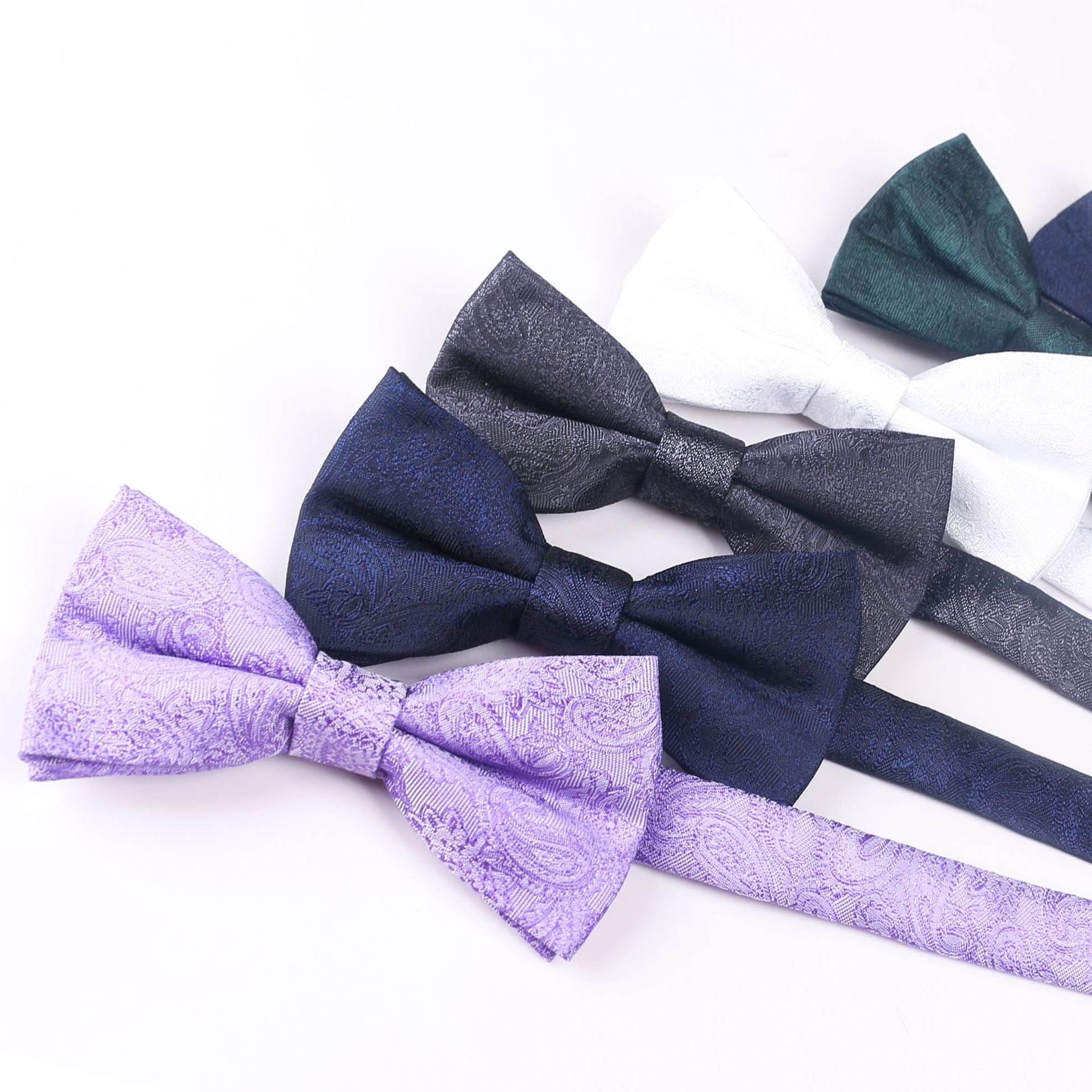 New design fashion gradient color Paisley men's polyester bow tie for wedding groom