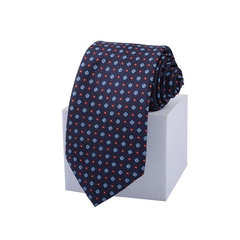 Wholesale Low MOQ Custom Logo Men's Printed Patterned Necktie Silk Business Neck Ties for Men