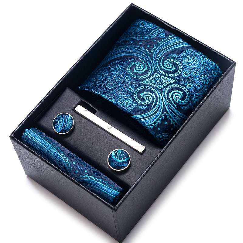 Luxury Gift Handmade Neck Tie Set Men Jacquard Pocket Square Tie Sets Men suit accessories