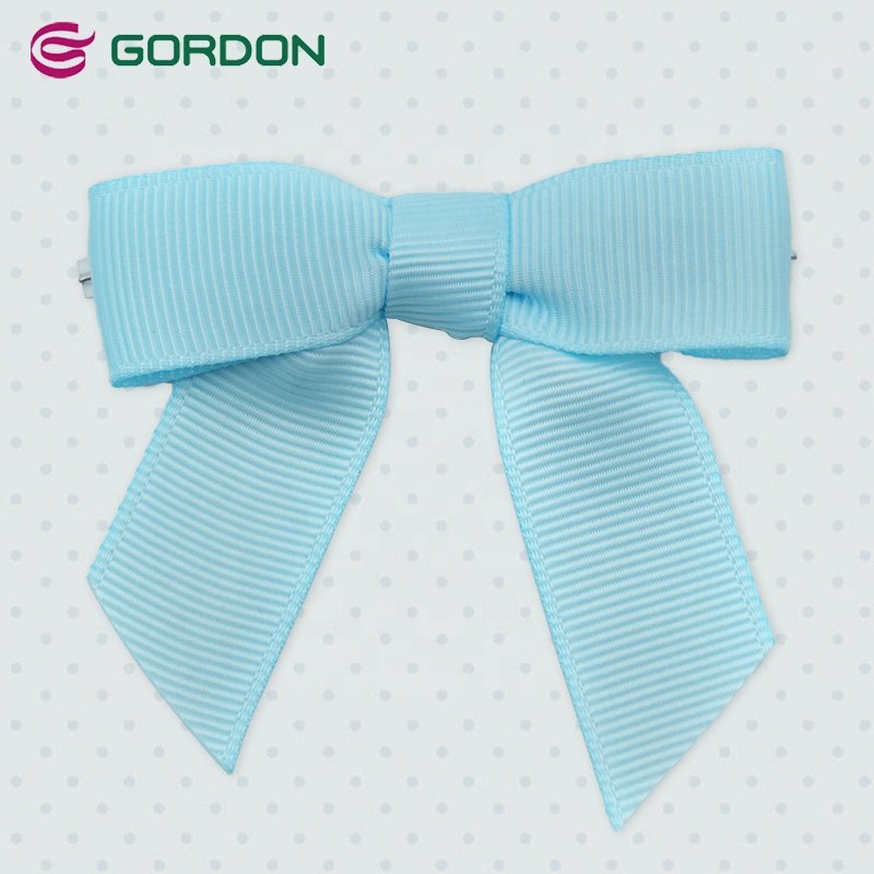 Gordon Ribbon factory wholesale custom grosgrain ribbon bow with wire twist tie for chocolate plastic bag wrapping