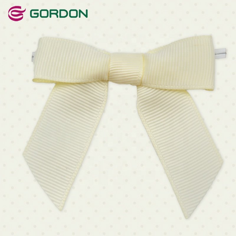 Gordon Ribbon factory wholesale custom grosgrain ribbon bow with wire twist tie for chocolate plastic bag wrapping
