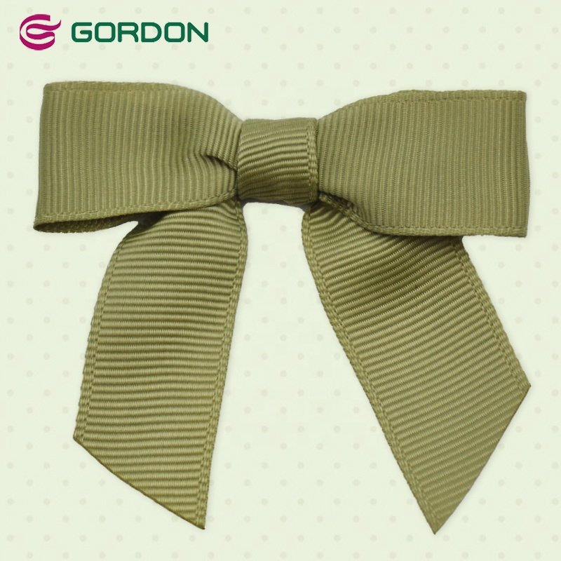 Gordon Ribbon factory wholesale custom grosgrain ribbon bow with wire twist tie for chocolate plastic bag wrapping