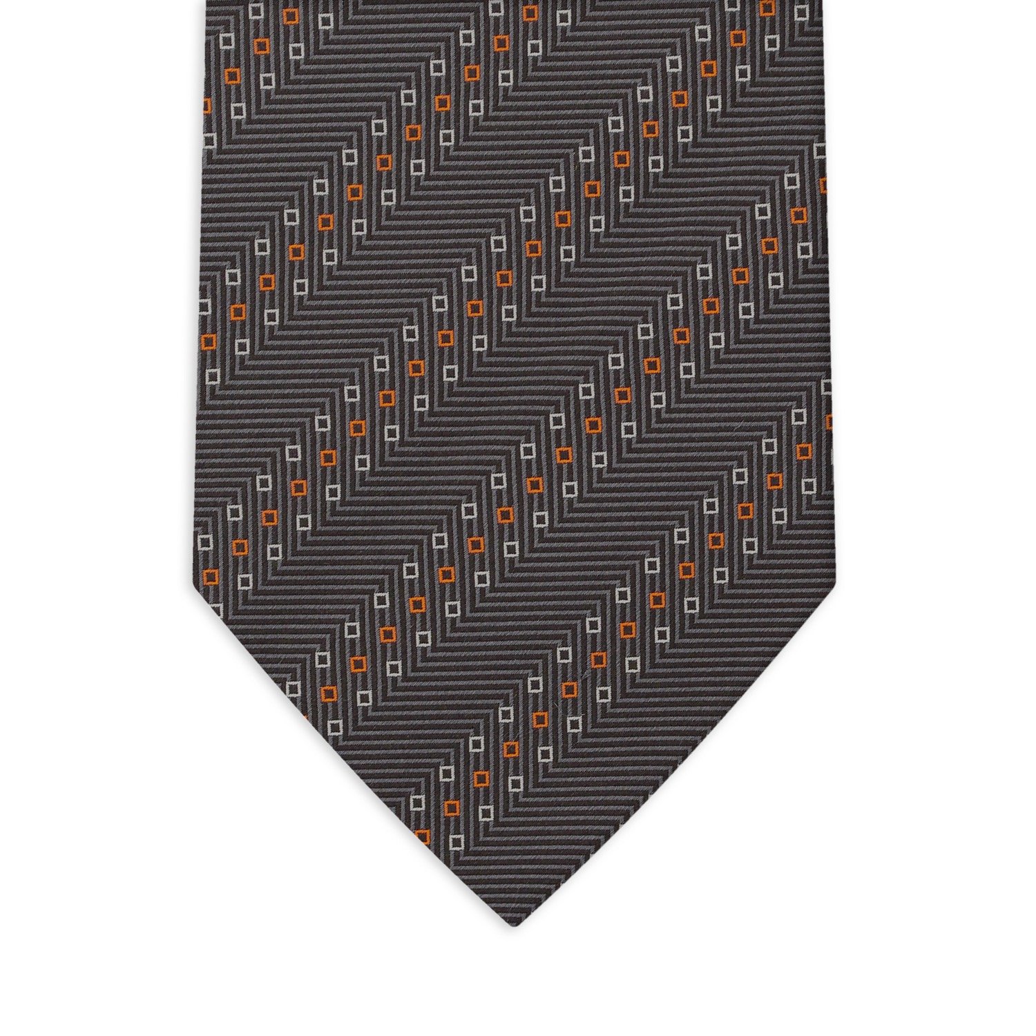 Premium Italian 100% Silk Seven Fold Ties - 148x8 cm Jacquard Ancona Black - Elegance and Luxury for Every Occasion