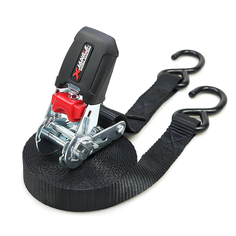 4pk 1inch 1777lbs rubber handle ratchet belt strap tie down with s-hook