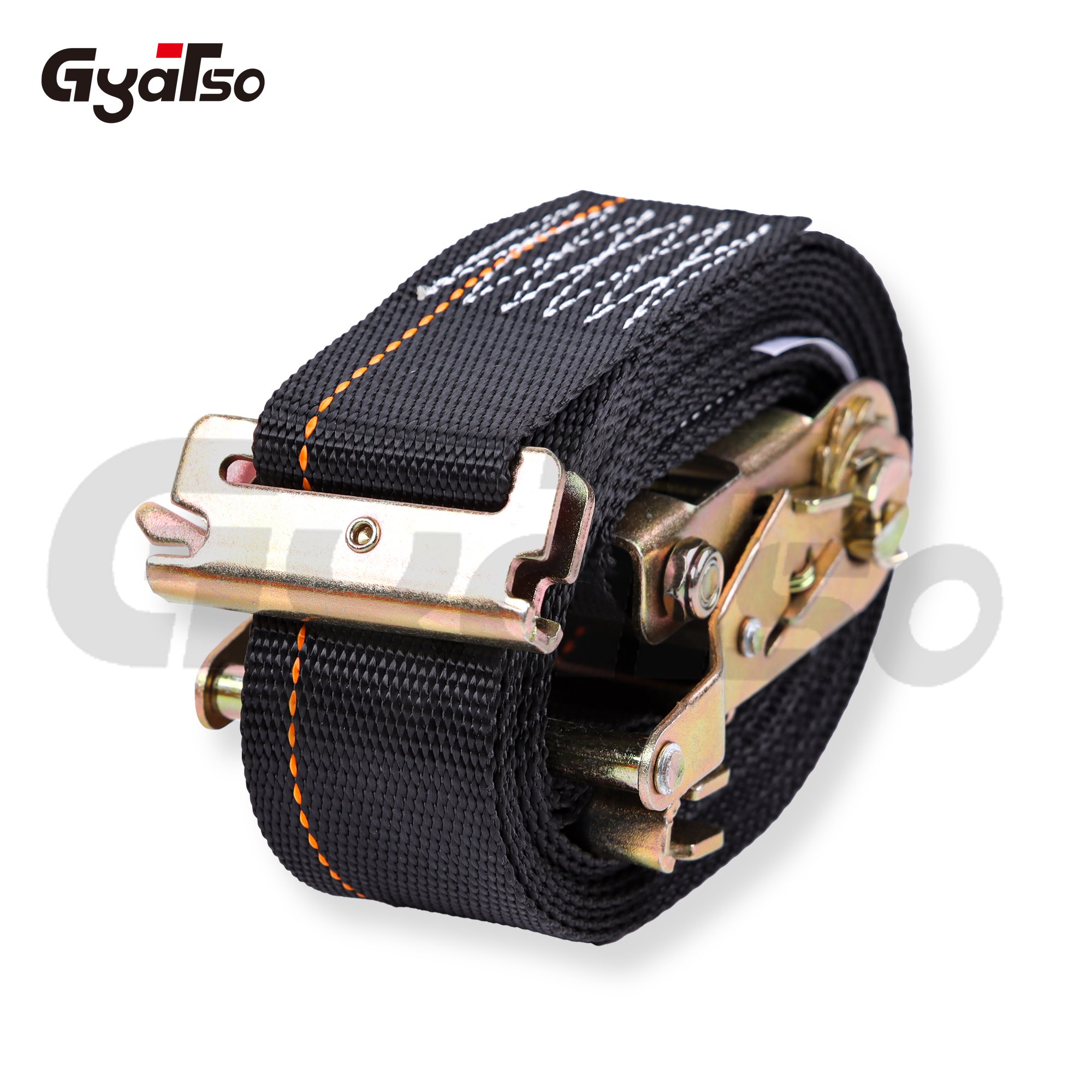 Heavy duty polyester tie down straps E-track spring fittings strong ratchet strap for logistic trucks trailers