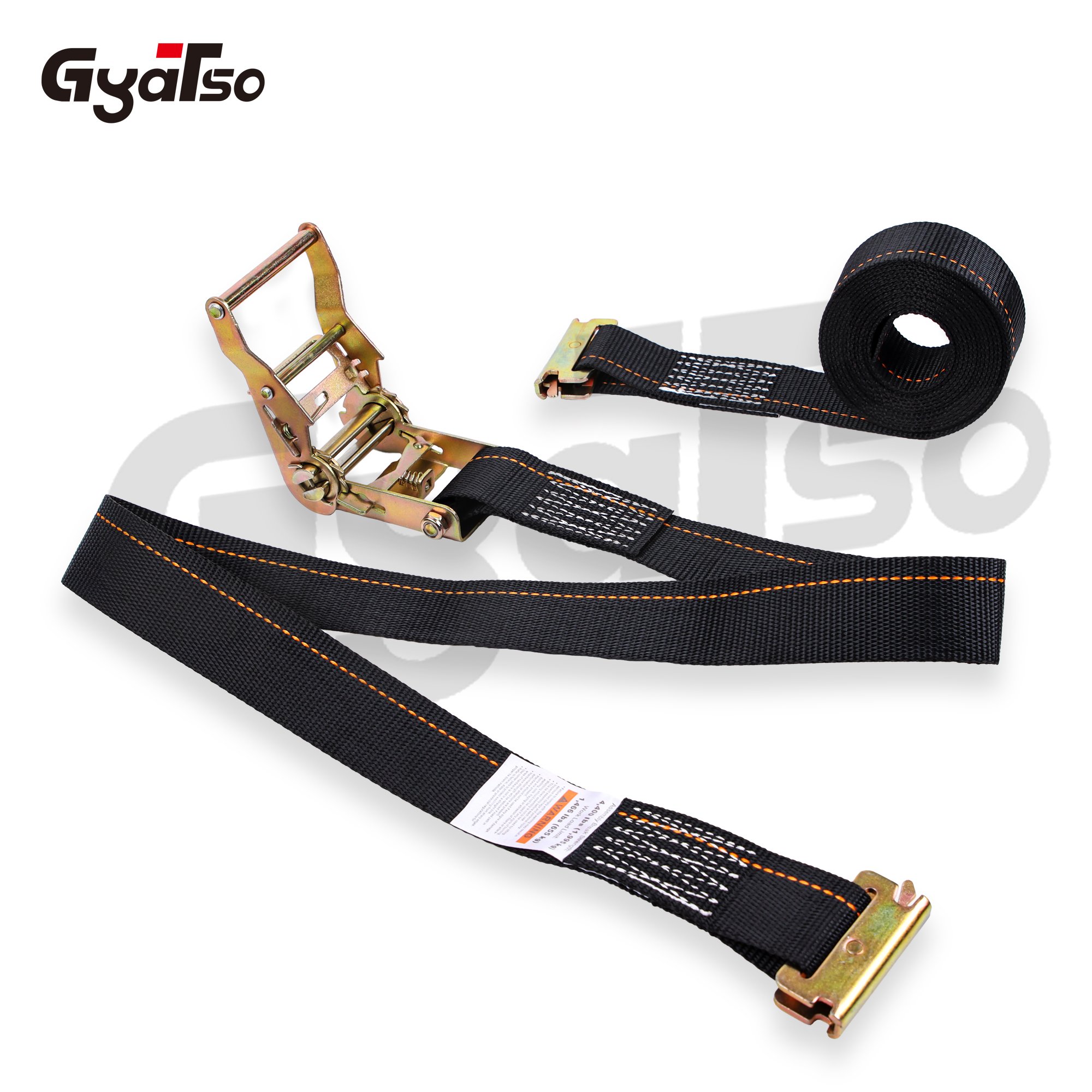 Heavy duty polyester tie down straps E-track spring fittings strong ratchet strap for logistic trucks trailers