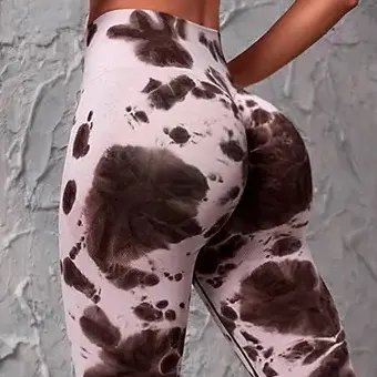 Women's High Waist Workout Gym Leggings Solid Spandex/Nylon Scrunch Butt Booty Yoga Fitness Pants High Waisted Girls tie dye