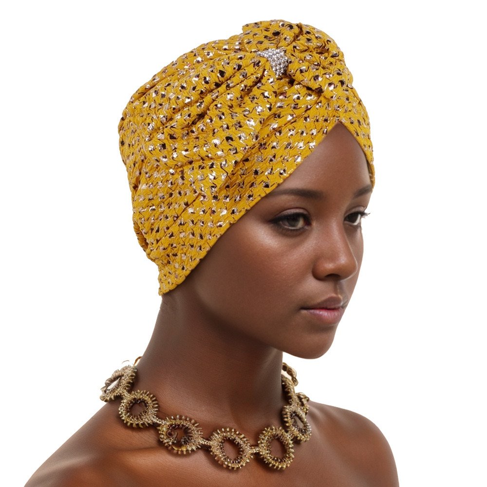 2024 turban hat cap Gele with stone Comes In Round for woman African Popular Ready To wear Head Tie Gele