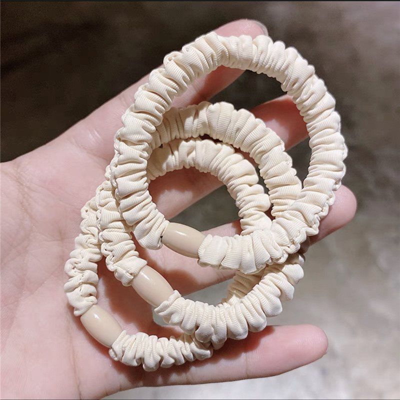 Satin Silk Hair Ties Black Small Mini Scrunchy for Women Thick Hair Accessories Cute Soft No Slip Hair Elastics Ponytail Holder