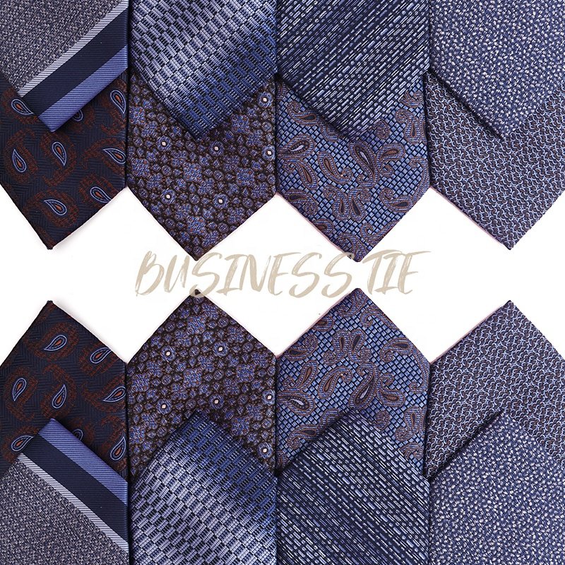 High quality custom Italian 100% polyester men's luxury tie, striped fabric ties, ties for men paisley cashew nut flower
