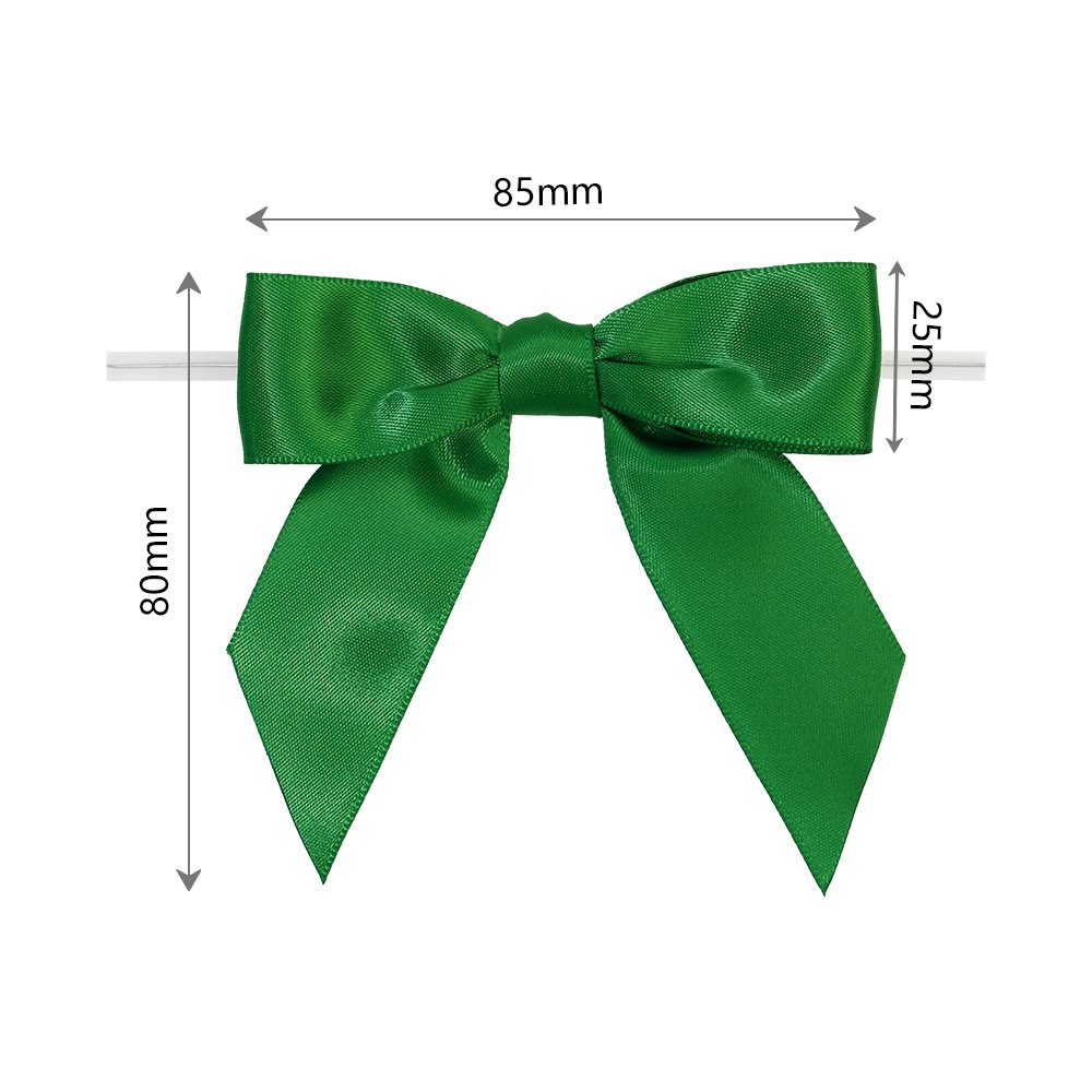 factory hot sale simple handmade Polyester Satin Twist Tie Bow Pre-Tied pre-made ribbon flowers bow for gift packing
