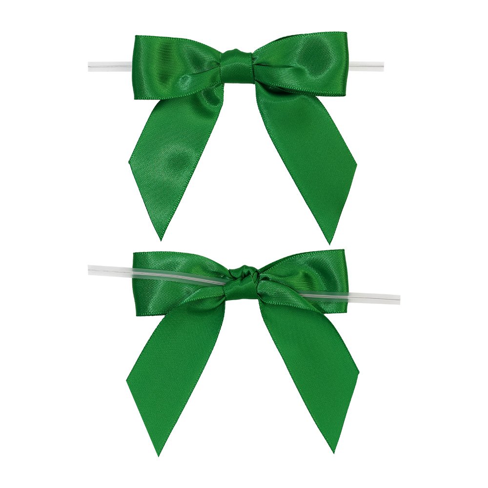 factory hot sale simple handmade Polyester Satin Twist Tie Bow Pre-Tied pre-made ribbon flowers bow for gift packing