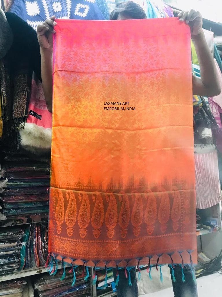 Designer Multi Coloured Silk Printed Scarves/Stoles With Fringes Wholesale Supplier From India