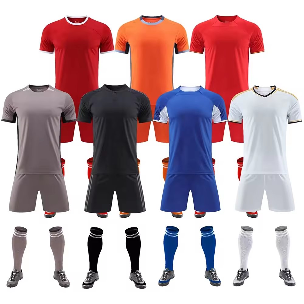 High Quality Full Set Football Jersey Quick Dry Custom Soccer Team Uniform Football Jersey Shirt Design