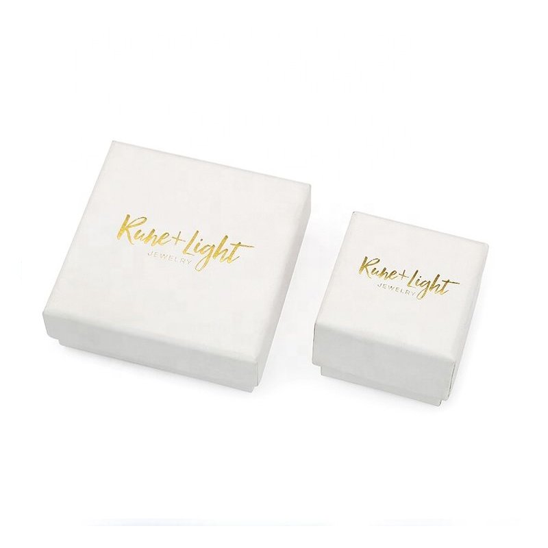 Cardboard Gift Jewellery Packaging Boxes Small Luxury Paper Necklace Earring Bracelet Ring Jewelry Box Ltd. Custom Logo White