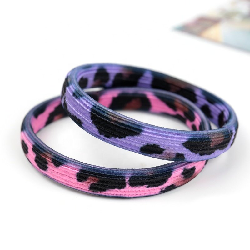 Ins Hot Selling Women Leopard Print Flat Design Style Hair Ties Hair Scrunchies Bracelets and Hair Decoration