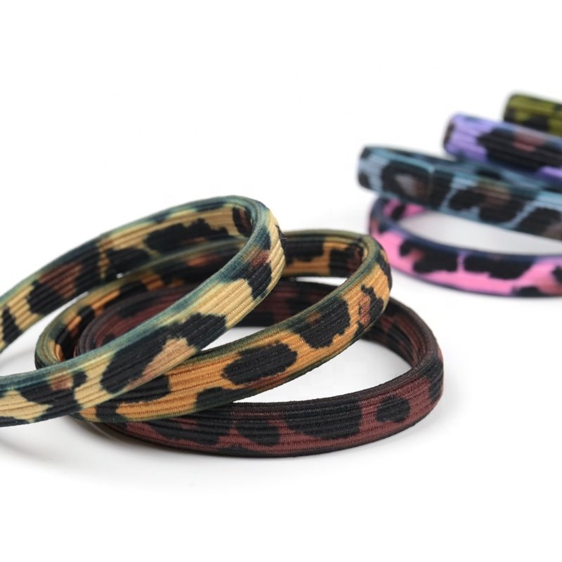 Ins Hot Selling Women Leopard Print Flat Design Style Hair Ties Hair Scrunchies Bracelets and Hair Decoration