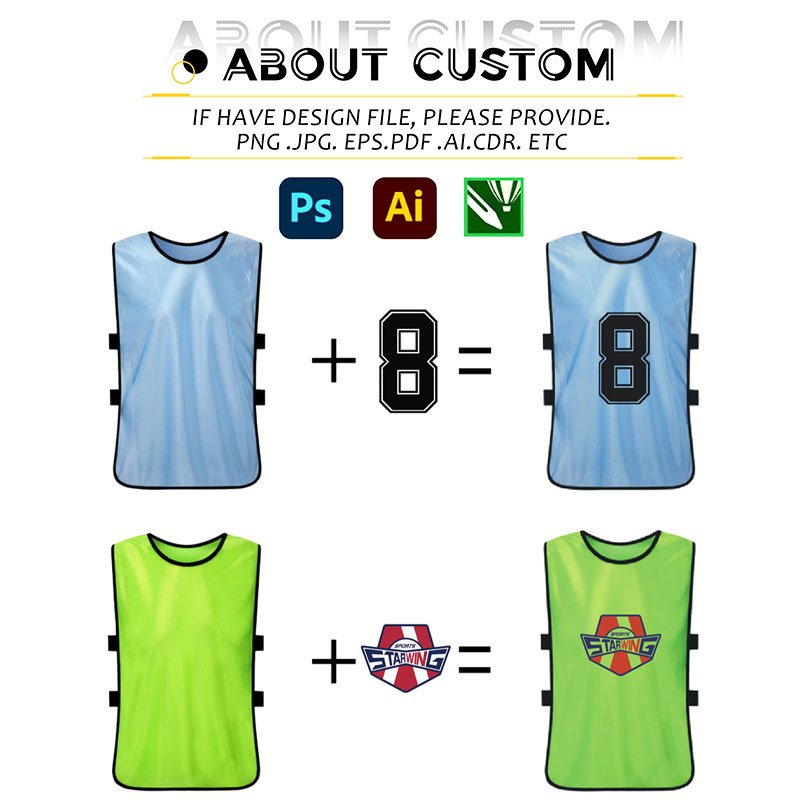 Custom Polyester Sports Training Vest With Logo Wholesale Promotional Football Basketball Marathon Team Bibs