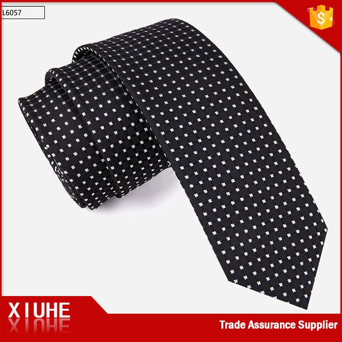custom latest design luxury slim black tie for men