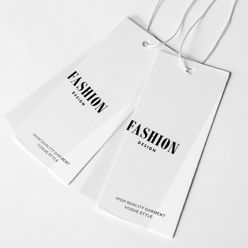 OEM design transparent foil PVC hang tags custom garment apparel swing tags for clothing and bags