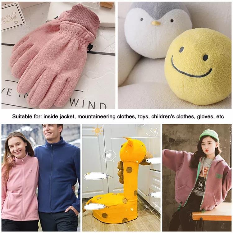 High Quality 100% Solid Color Polyester 350g Soft Knitted Plush Toy Polar Fleece Fabric For Autumn And Winter Coats