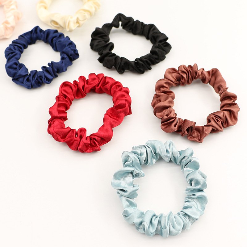 Wholesale custom small satin scrunchies elegant fashion hair ties for women hair accessories