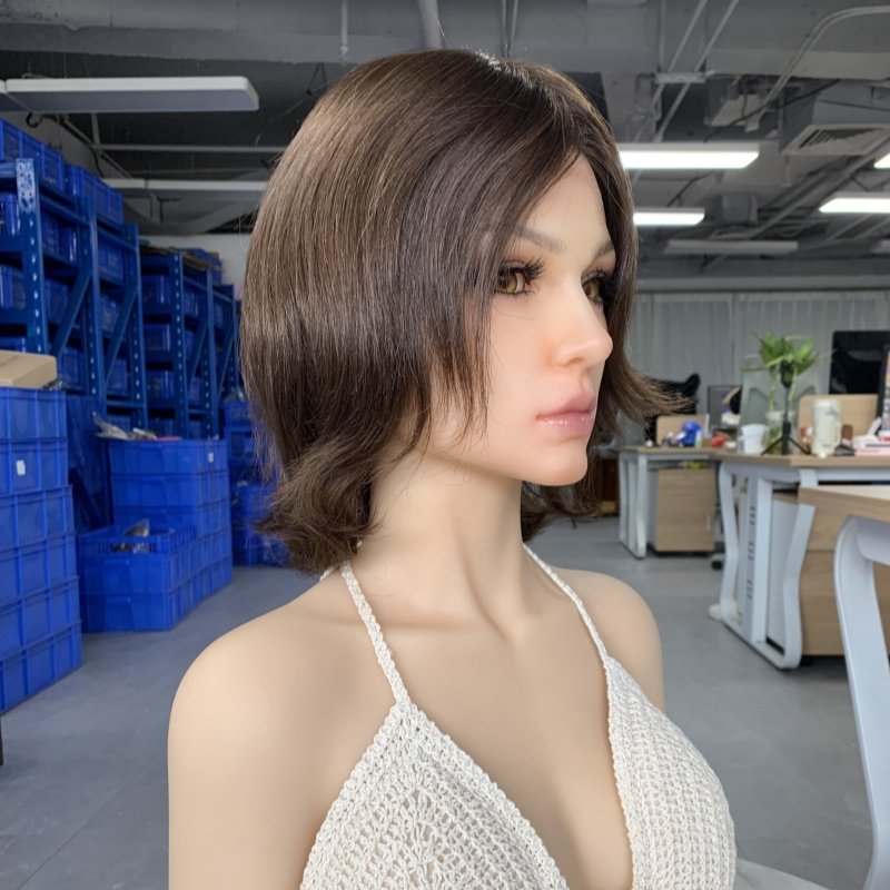 Short Length Natural Virgin European Human Hair Full Hand Tied Mono Top Lace Front Chocolate Brown Monofilament Wigs
