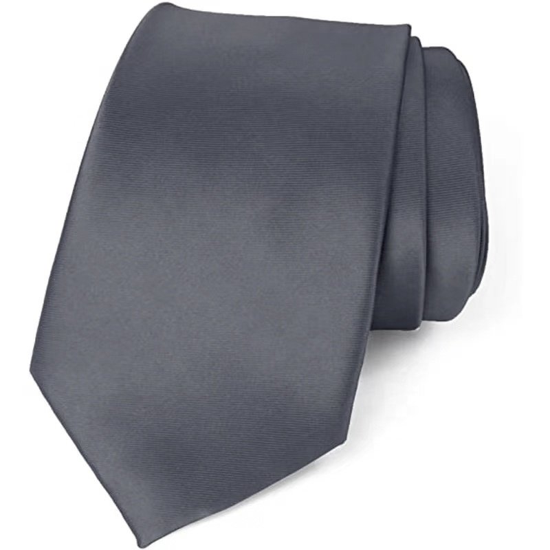 7cm wide Hand made customized neck ties fashion plain satin silver light grey monocromatico Cravatte da uomo tie for suits