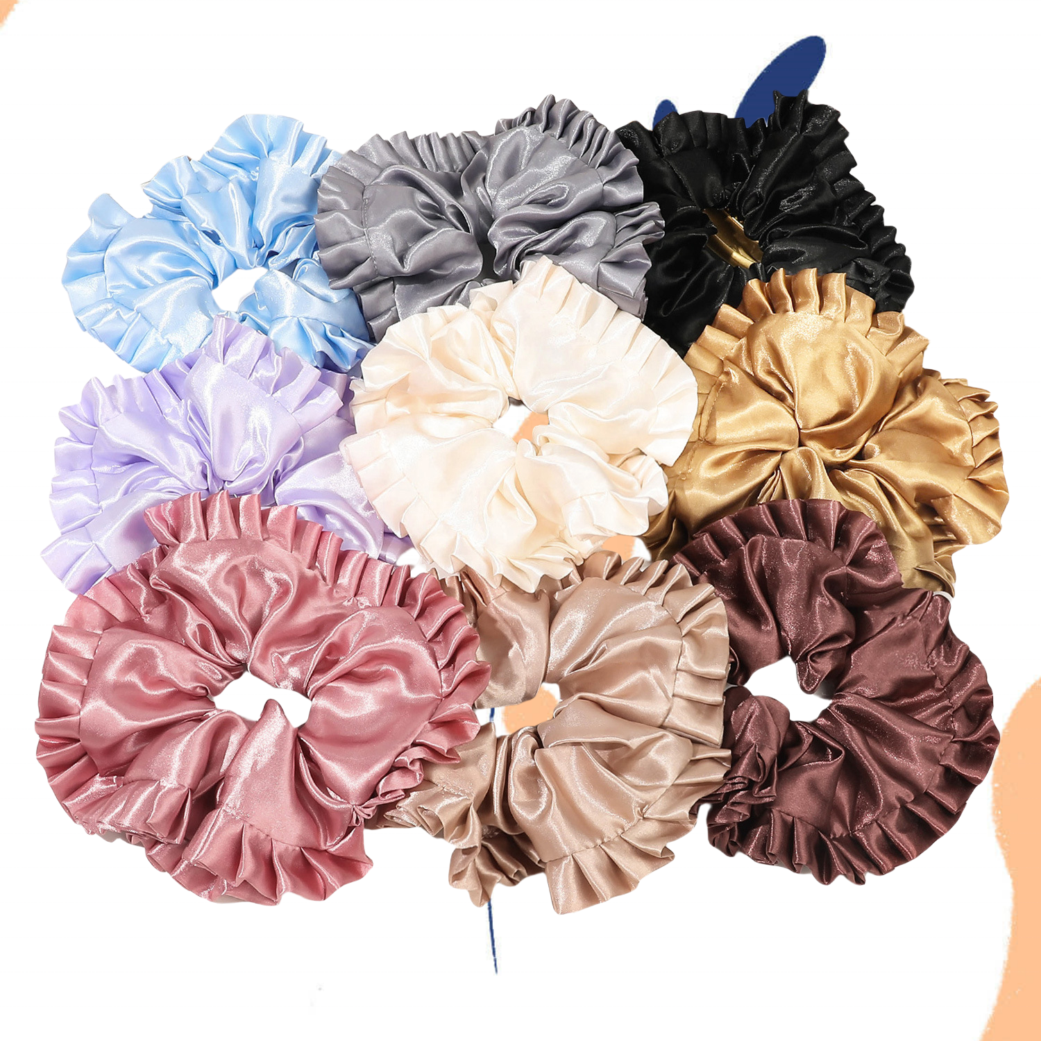 Wholesale Fashion White pink black Oversized Solid Colour High Ponytail Hair Tie Headband Hair Scrunchies Women Hair Accessories