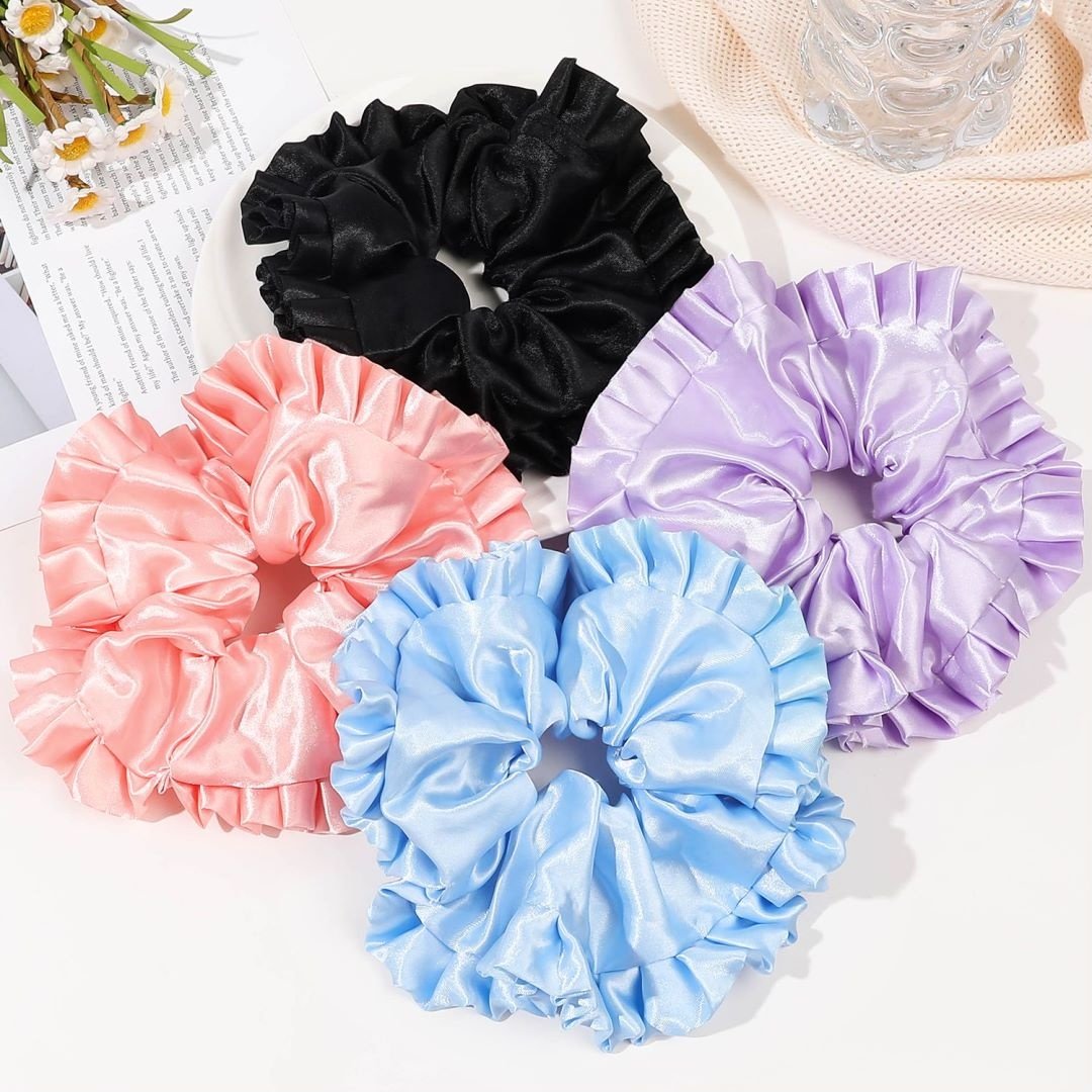 Wholesale Fashion White pink black Oversized Solid Colour High Ponytail Hair Tie Headband Hair Scrunchies Women Hair Accessories