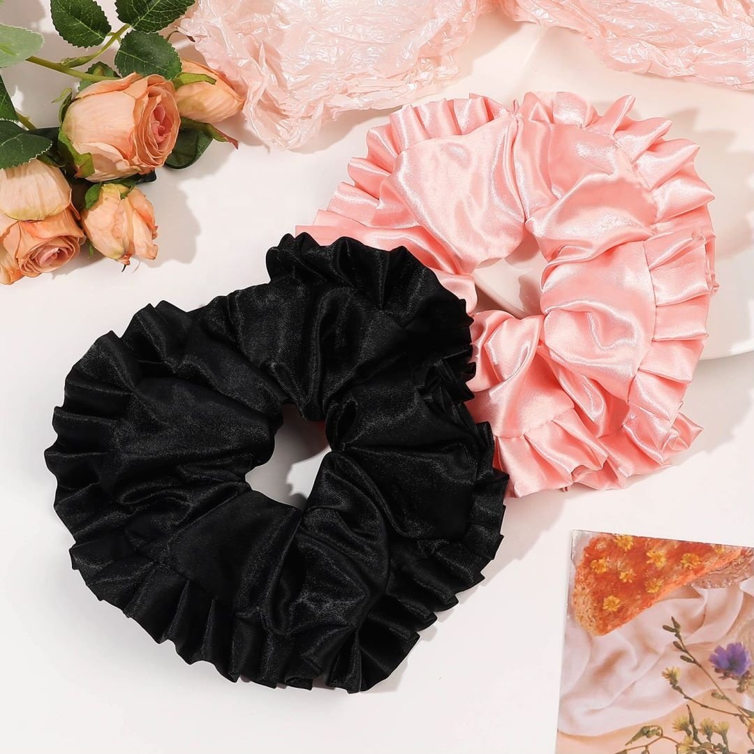 Wholesale Fashion White pink black Oversized Solid Colour High Ponytail Hair Tie Headband Hair Scrunchies Women Hair Accessories