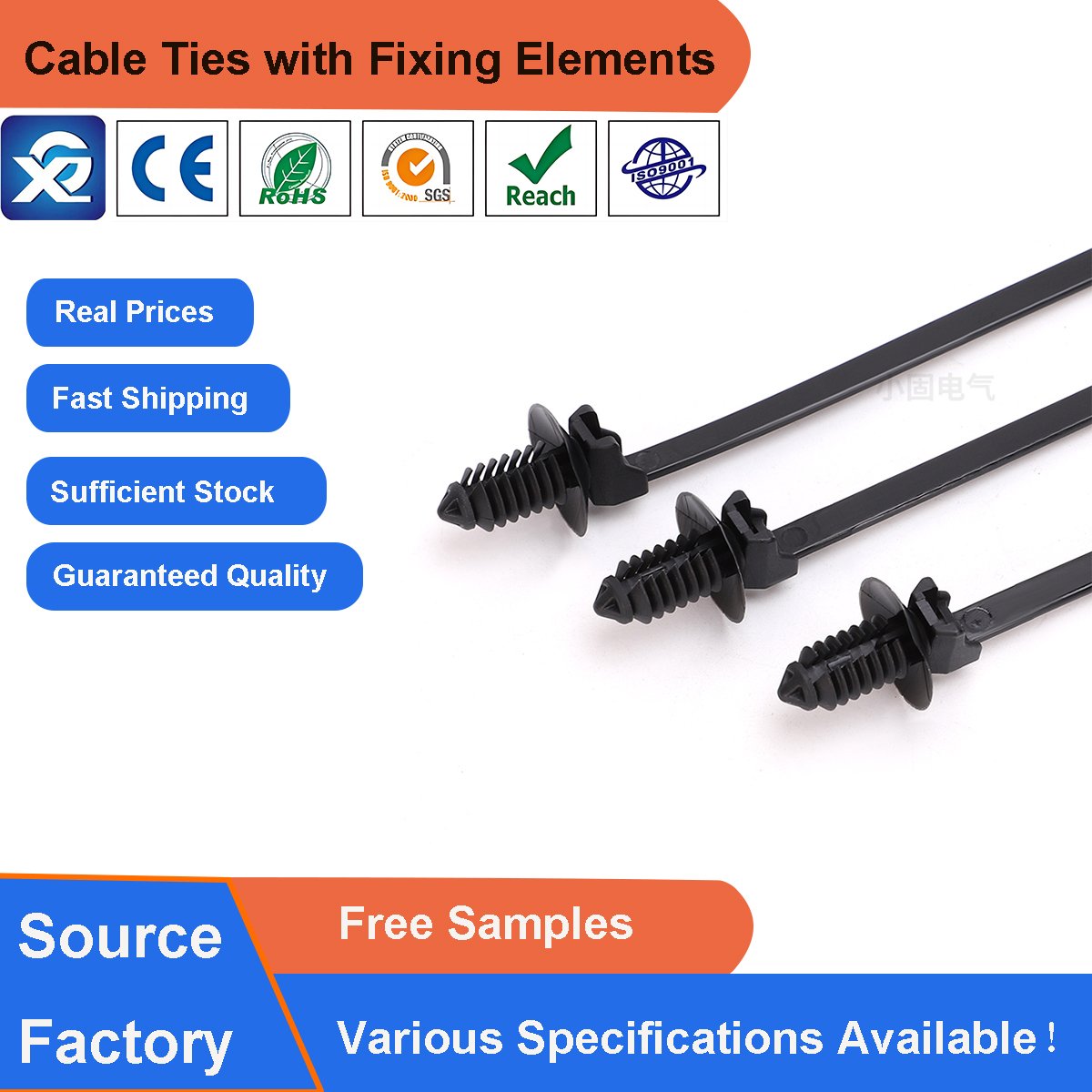 4.6*170mm Push Mount Nylon Cable Zip Tie with Innovative Fir Tree Head for Effortless Installations