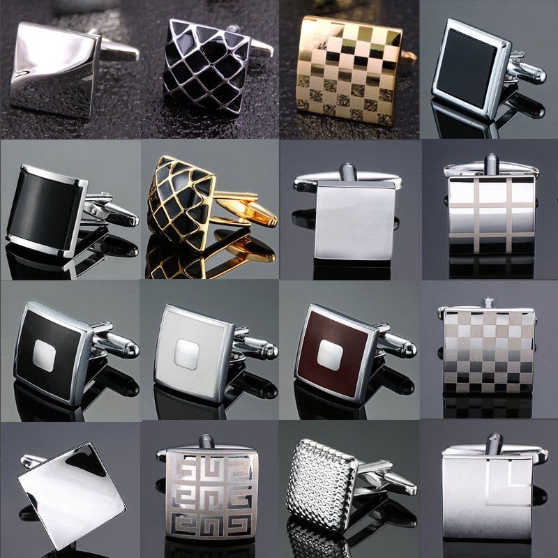 Wholesale High-quality copper material laser metal cufflinks Fashion Men's French shirt cuffs buckle Cuff link decoration