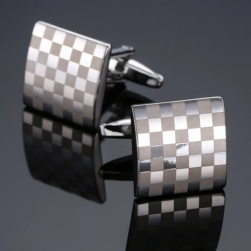 Wholesale High-quality copper material laser metal cufflinks Fashion Men's French shirt cuffs buckle Cuff link decoration